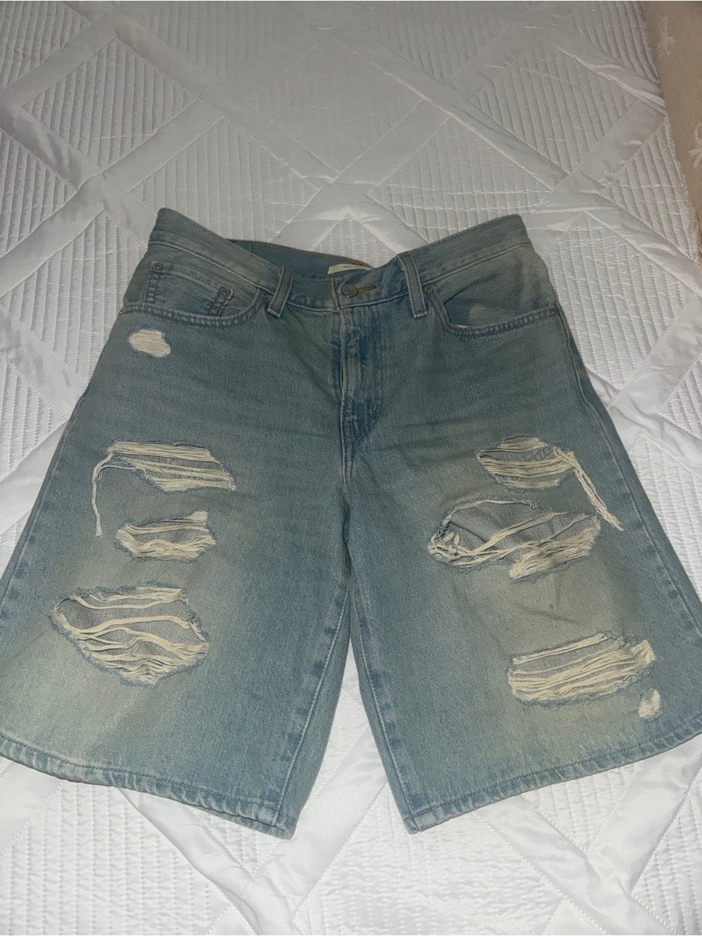 Levi’s Jorts - Distressed Light Blue Denim Shorts